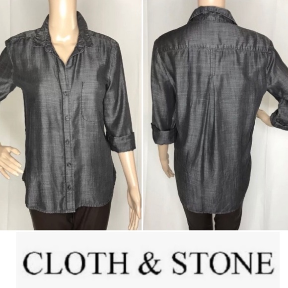 Anthropologie Tops - BNWOT CLOTH & STONE BLACK WASH TENCIL BLOUSE TUNIC